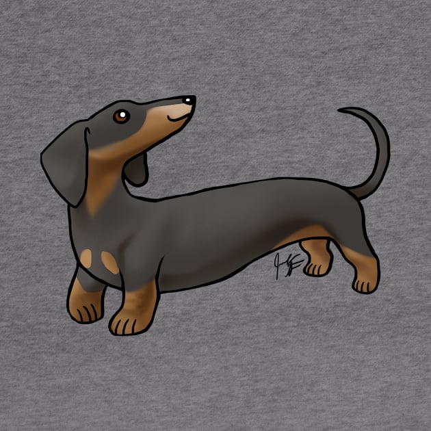 Dog - Dachshund - Black and Tan by Jen's Dogs Custom Gifts and Designs